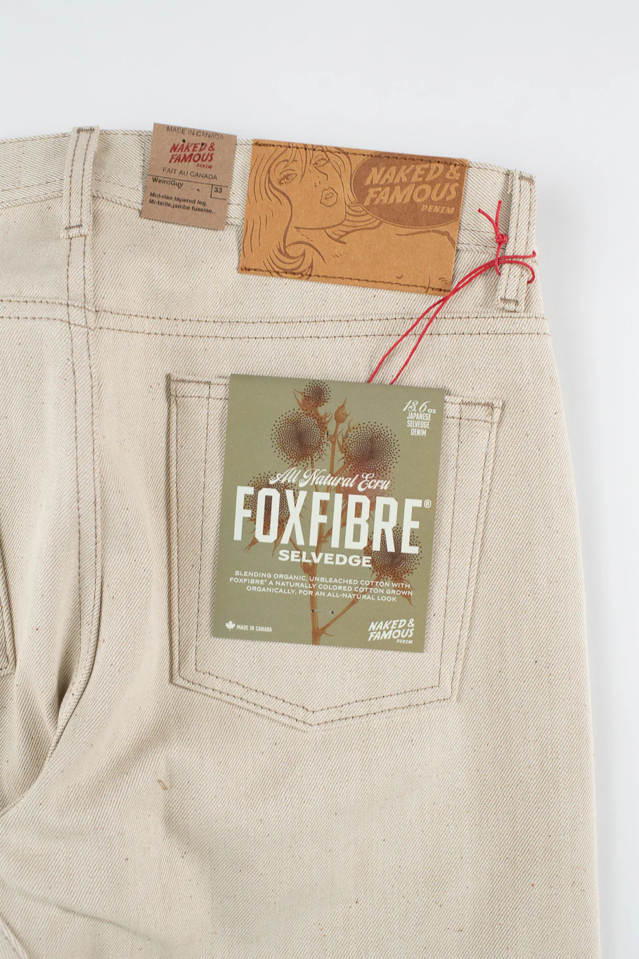 13.6oz - All Natural Ecru Foxfibre® Selvedge - Weird Guy - Image 2