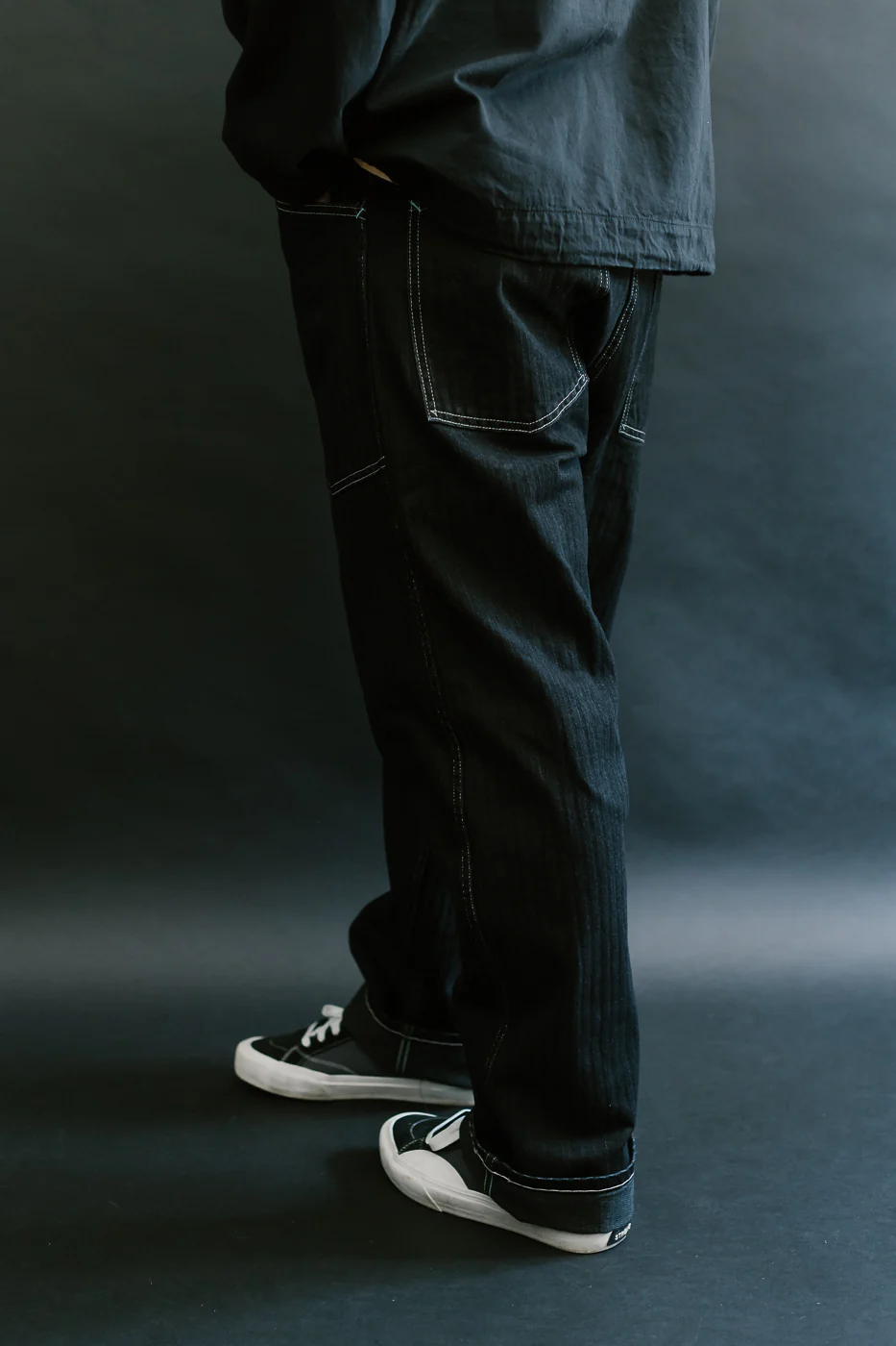 1301-HBB - Army Pants Herringbone Denim - Black - Image 13
