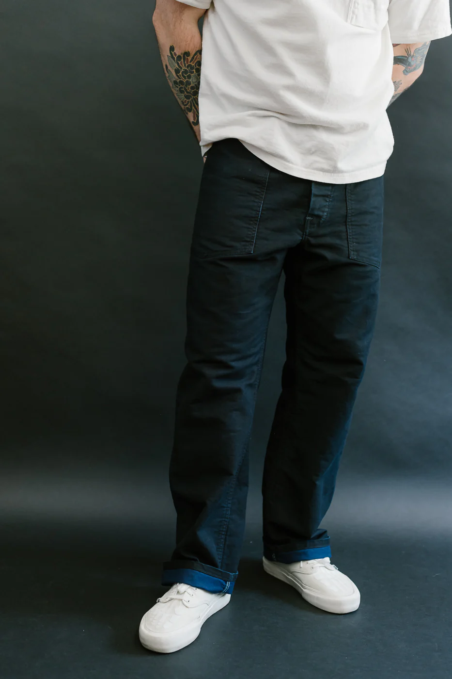1301-MBI - Army Pants Moleskin - Black Indigo - Image 14