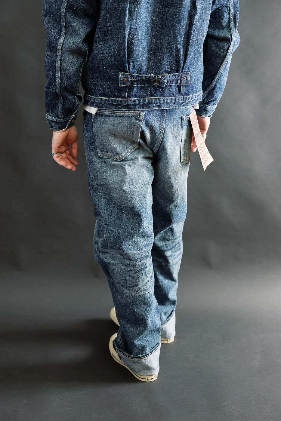1345-0105 - "Fear of The Dark" Wide Denim - Hard Washed Indigo - Image 13