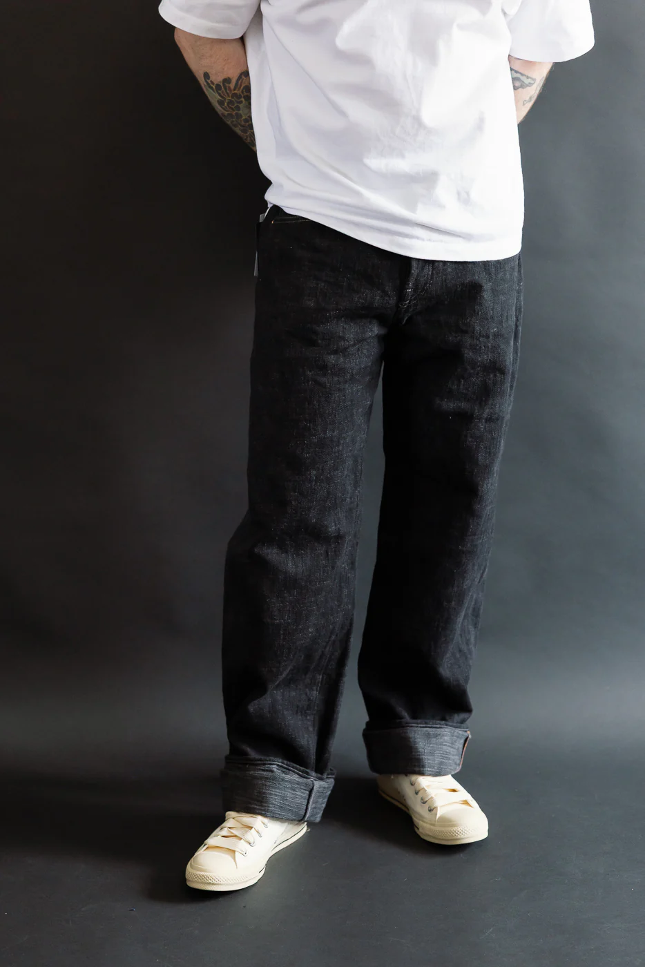15oz Black Skein Dyed Selvedge Denim - Heritage Straight - Image 10