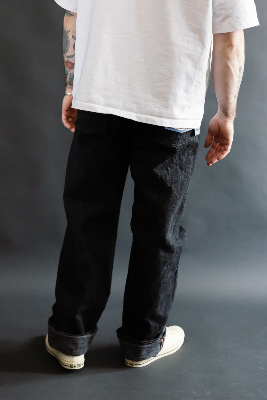 15oz Black Skein Dyed Selvedge Denim - Heritage Straight - Image 12
