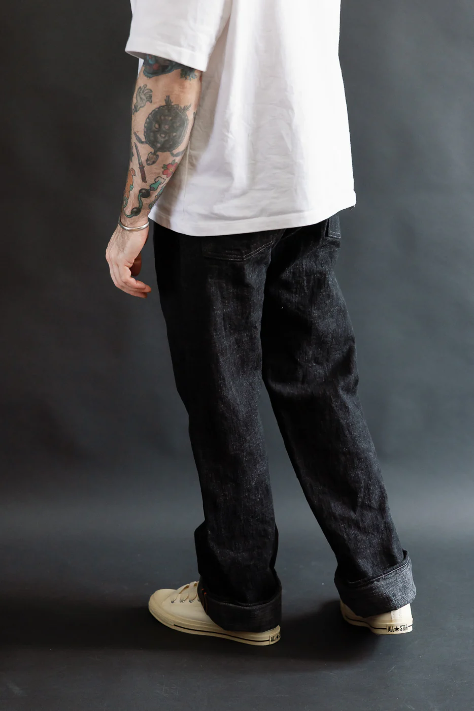 15oz Black Skein Dyed Selvedge Denim - Heritage Straight - Image 13