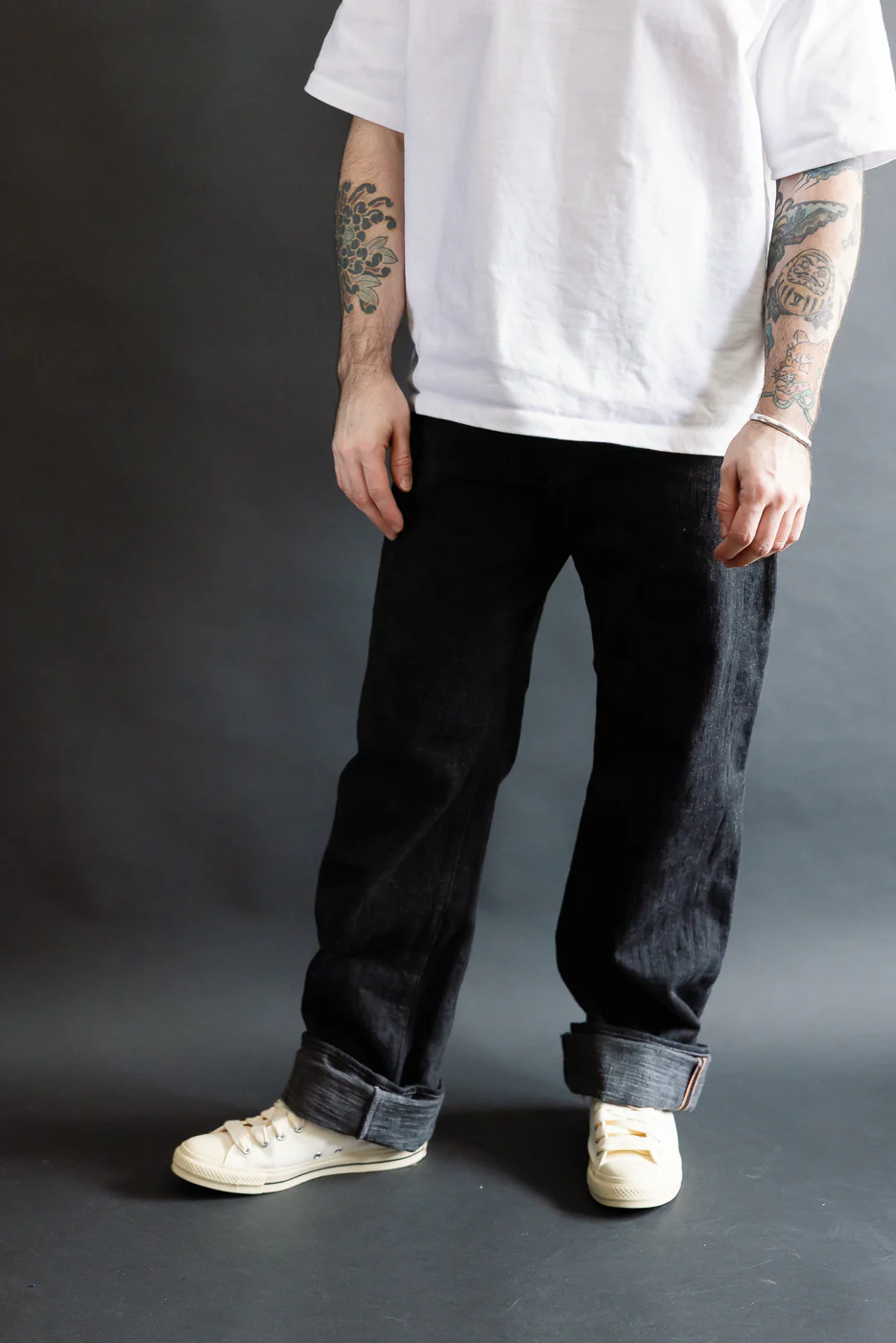 15oz Black Skein Dyed Selvedge Denim - Heritage Straight - Image 14