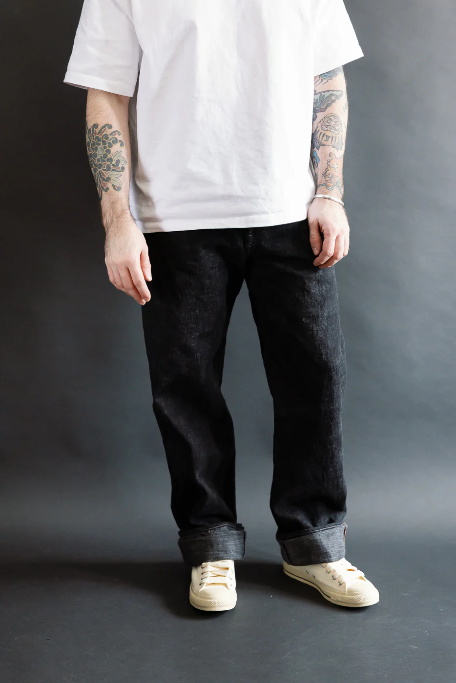 15oz Black Skein Dyed Selvedge Denim - Heritage Straight - Image 15