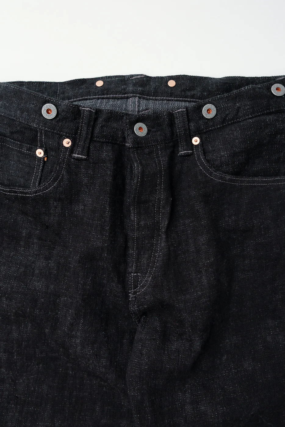 15oz Black Skein Dyed Selvedge Denim - Heritage Straight - Image 3