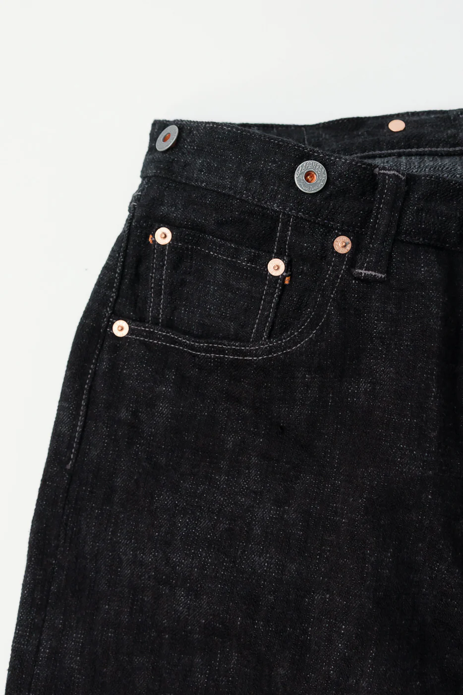 15oz Black Skein Dyed Selvedge Denim - Heritage Straight - Image 4