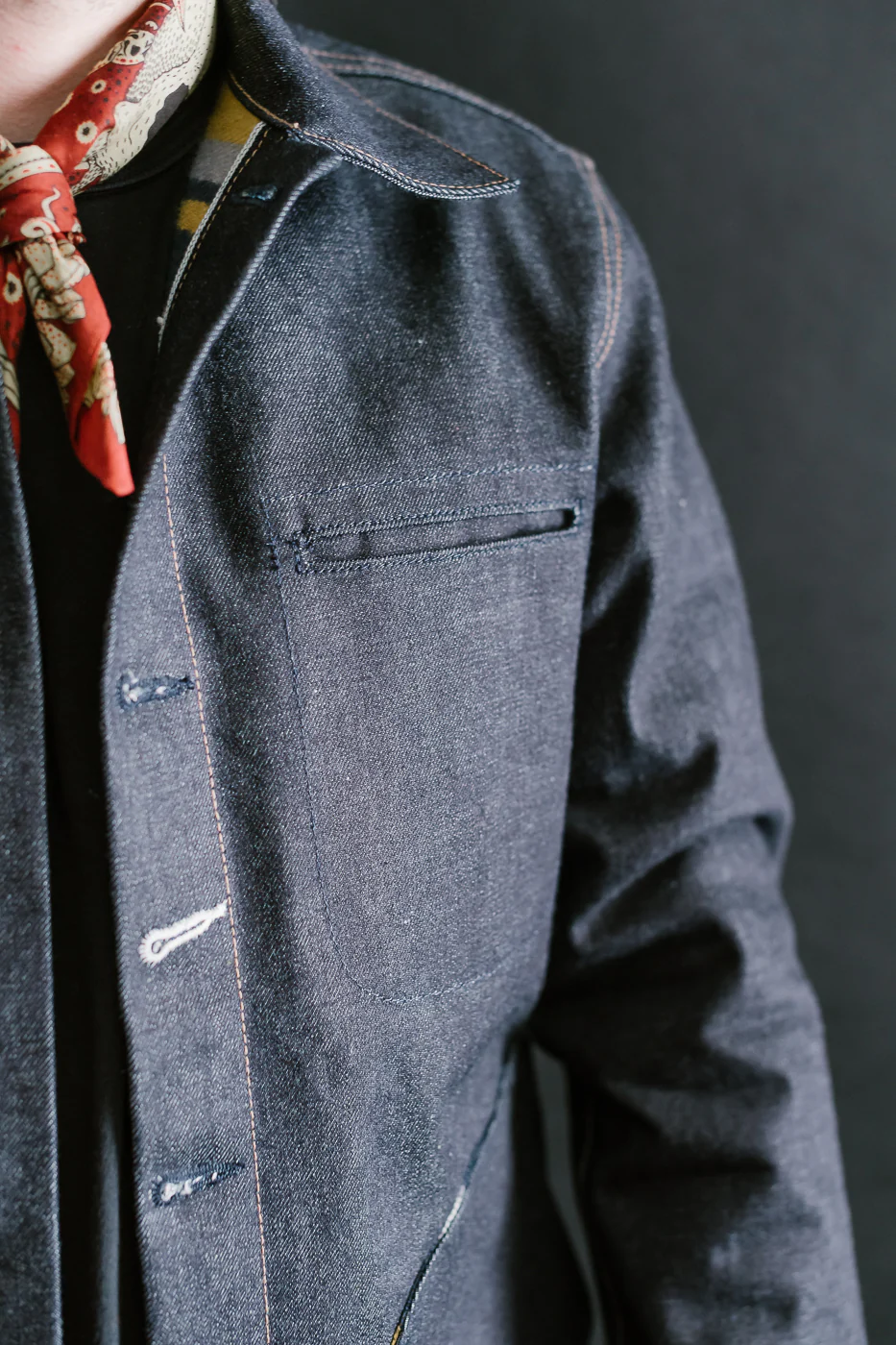 15oz Lined Selvedge Denim Supply Jacket - Indigo - Image 19