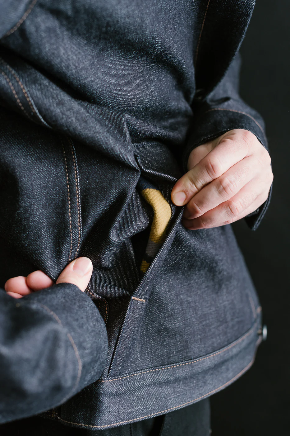 15oz Lined Selvedge Denim Supply Jacket - Indigo - Image 26