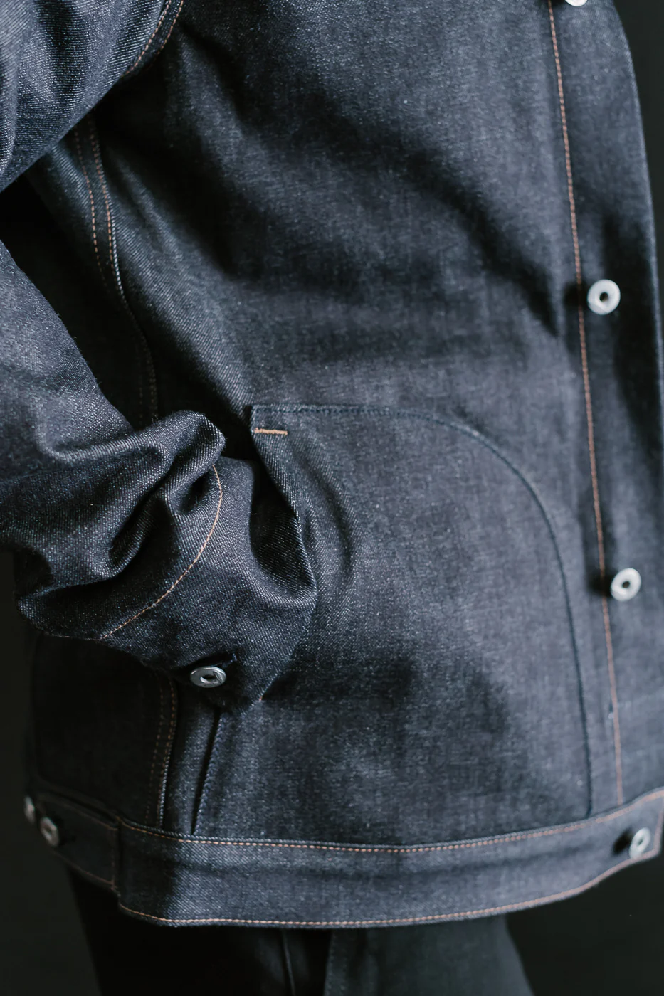 15oz Lined Selvedge Denim Supply Jacket - Indigo - Image 27