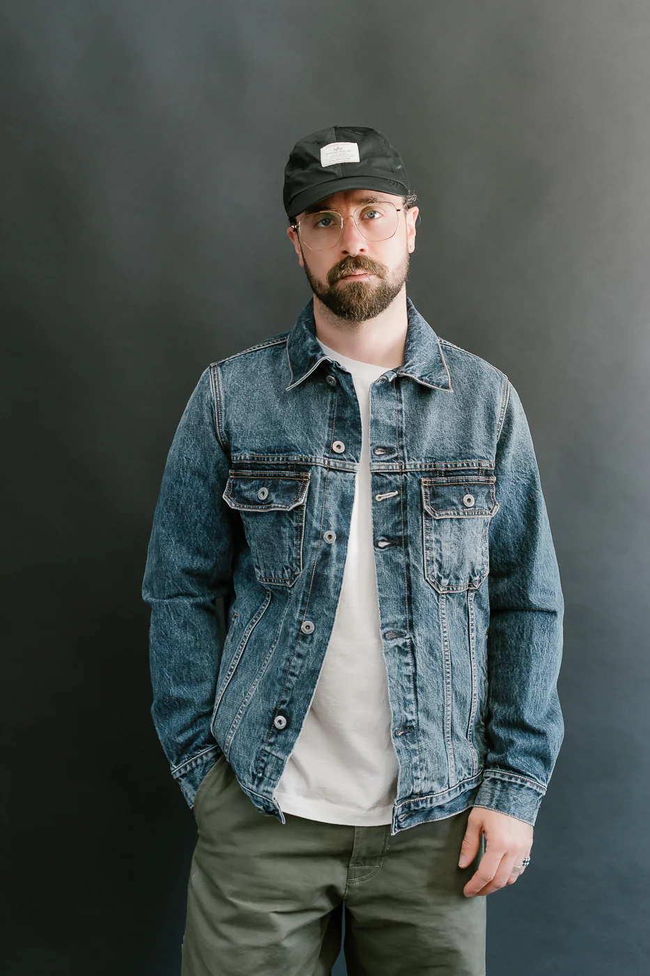 15oz - Medium Wash Indigo Selvedge Denim - Cruiser Jacket - Image 10