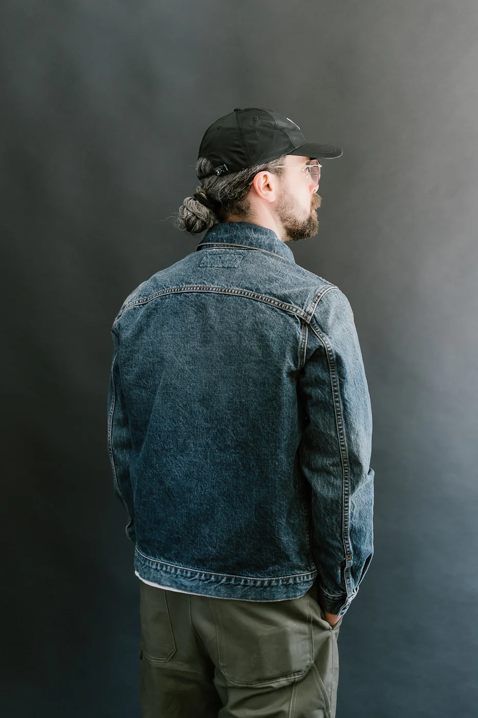 15oz - Medium Wash Indigo Selvedge Denim - Cruiser Jacket - Image 12