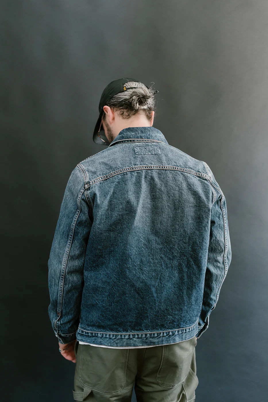 15oz - Medium Wash Indigo Selvedge Denim - Cruiser Jacket - Image 13