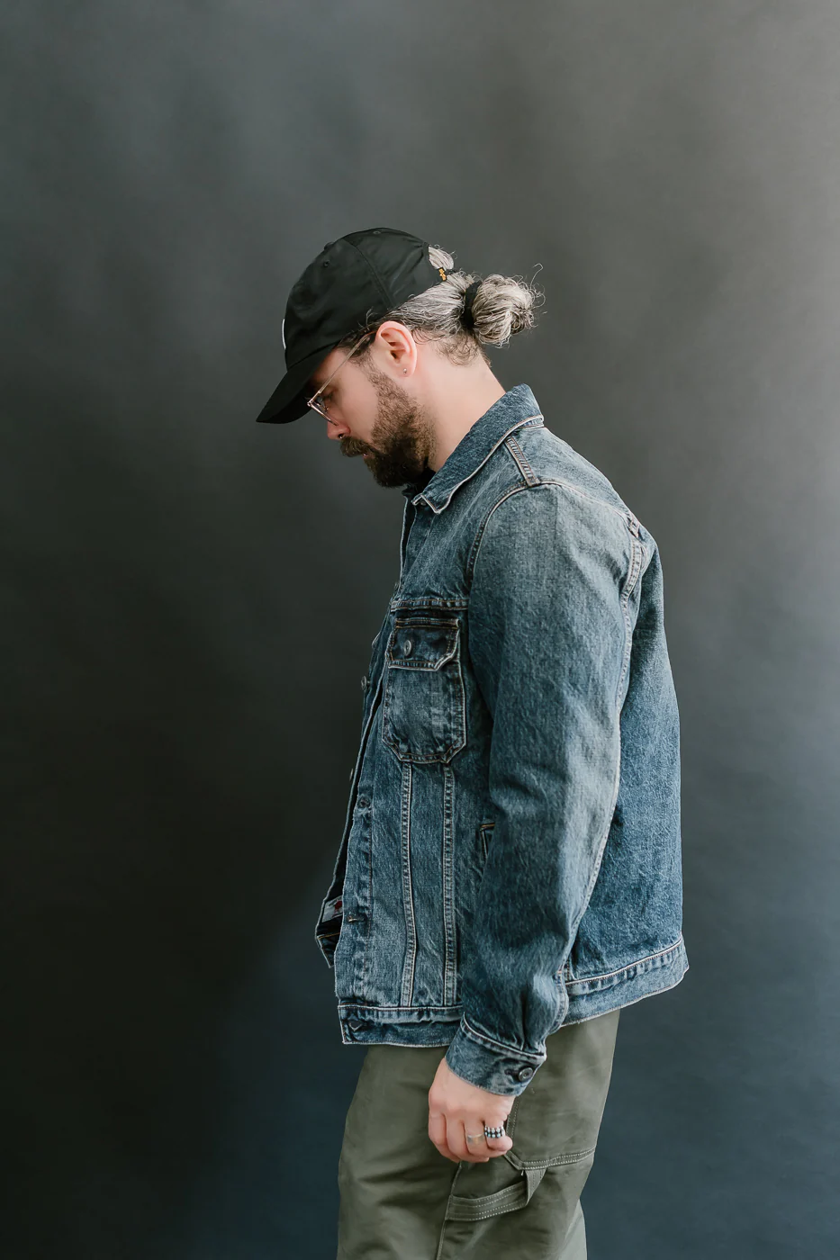 15oz - Medium Wash Indigo Selvedge Denim - Cruiser Jacket - Image 14