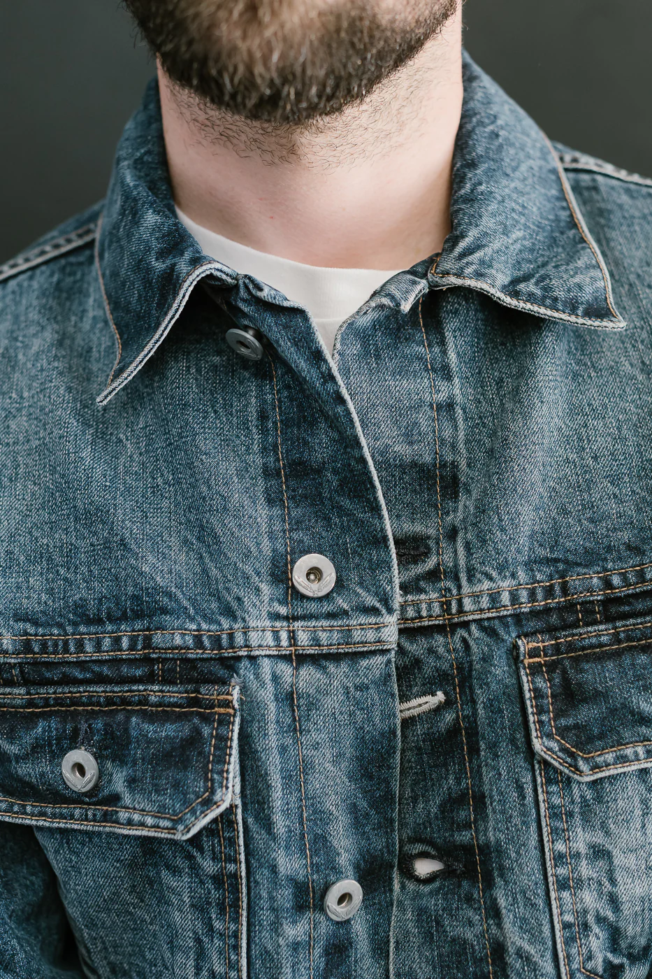 15oz - Medium Wash Indigo Selvedge Denim - Cruiser Jacket - Image 17