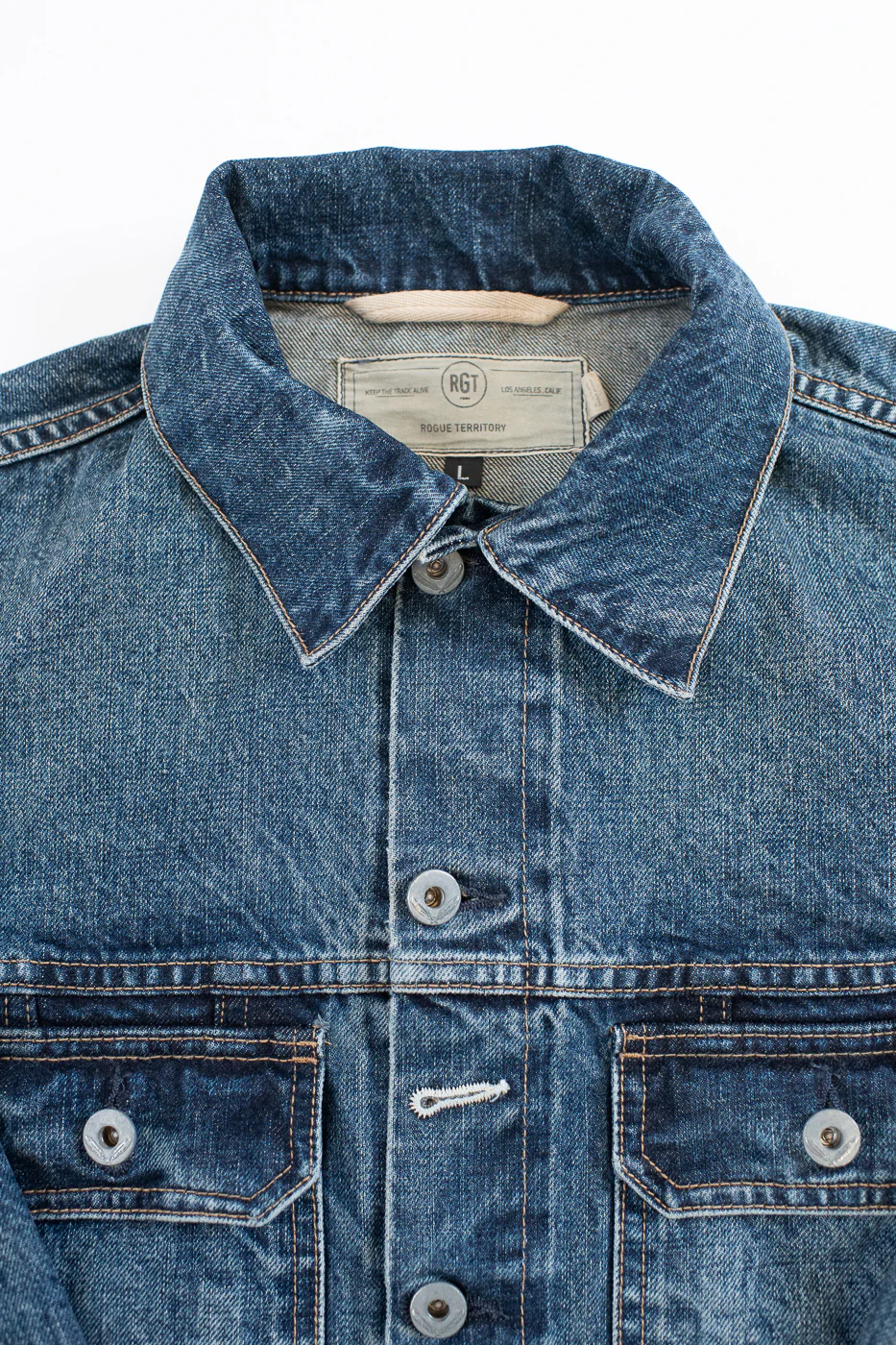 15oz - Medium Wash Indigo Selvedge Denim - Cruiser Jacket - Image 2