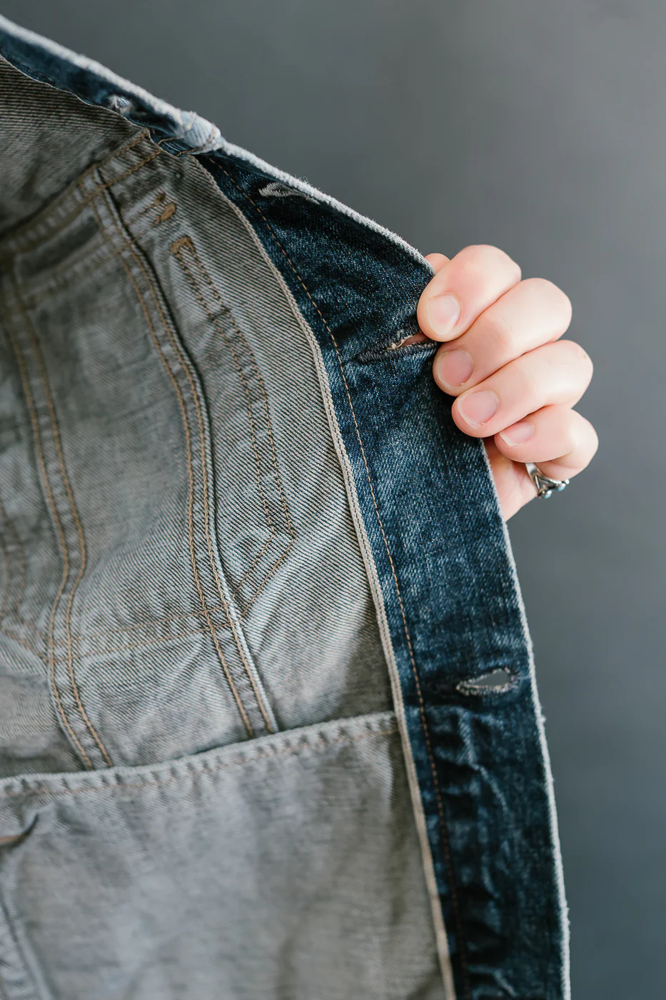 15oz - Medium Wash Indigo Selvedge Denim - Cruiser Jacket - Image 20