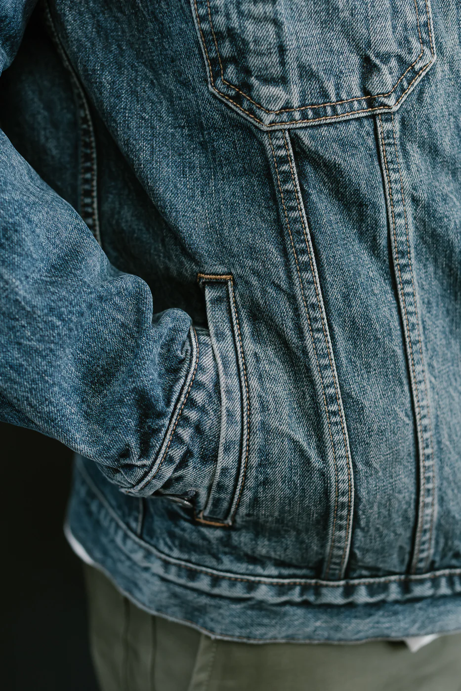 15oz - Medium Wash Indigo Selvedge Denim - Cruiser Jacket - Image 21