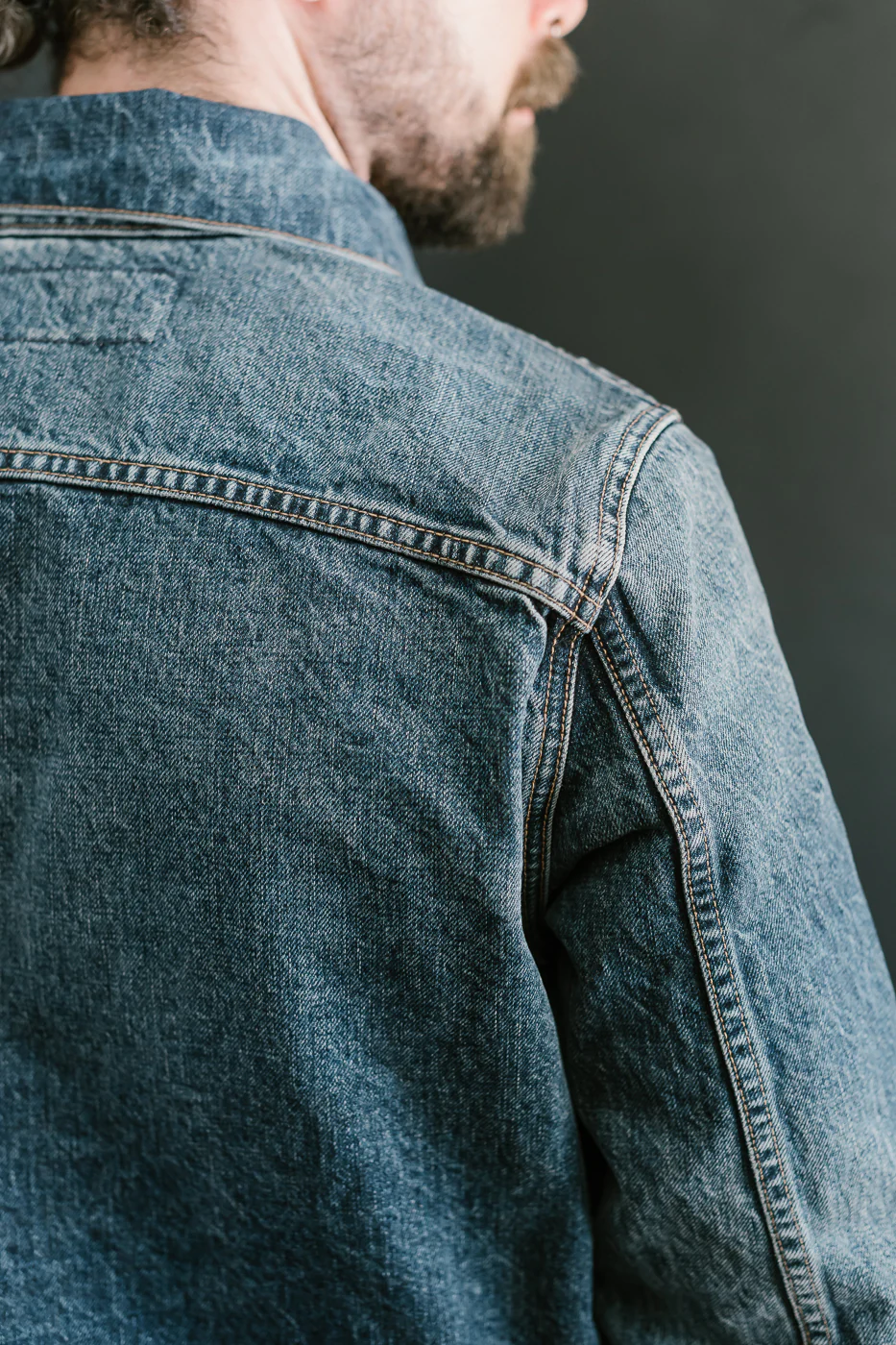 15oz - Medium Wash Indigo Selvedge Denim - Cruiser Jacket - Image 22
