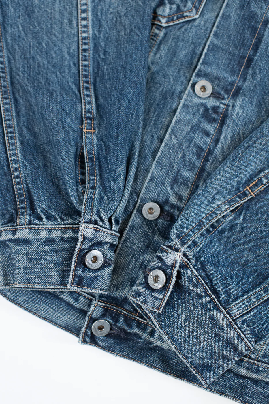 15oz - Medium Wash Indigo Selvedge Denim - Cruiser Jacket - Image 4