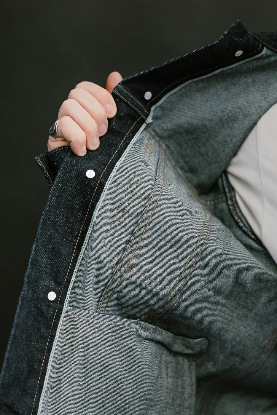 15oz - Rinsed Indigo Selvedge Denim - Cruiser Jacket - Image 18