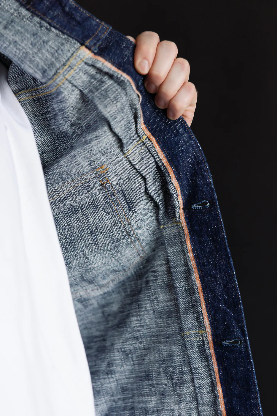 15oz Skein Dyed Slubby Blue Indigo Selvedge - Type II Denim Jacket - Image 13