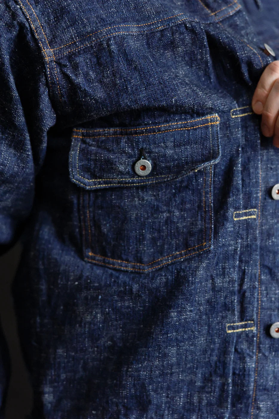 15oz Skein Dyed Slubby Blue Indigo Selvedge - Type II Denim Jacket - Image 15