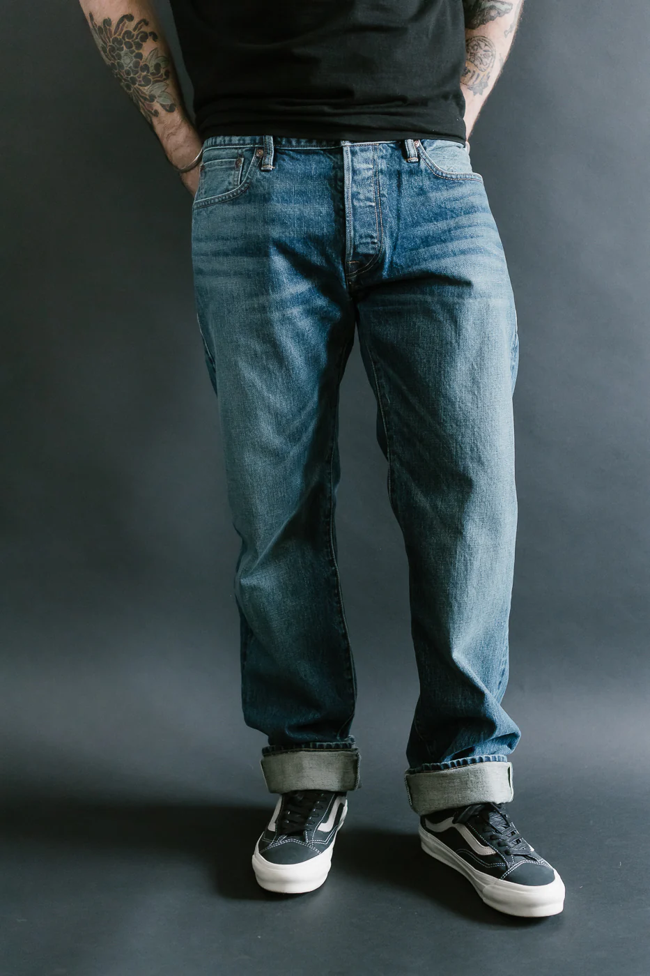 15oz - Vintage Washed Selvedge Stanton Pant - Medium Indigo - Image 10