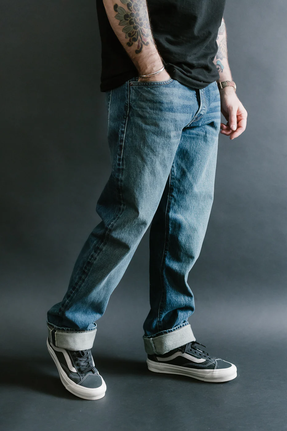 15oz - Vintage Washed Selvedge Stanton Pant - Medium Indigo - Image 11