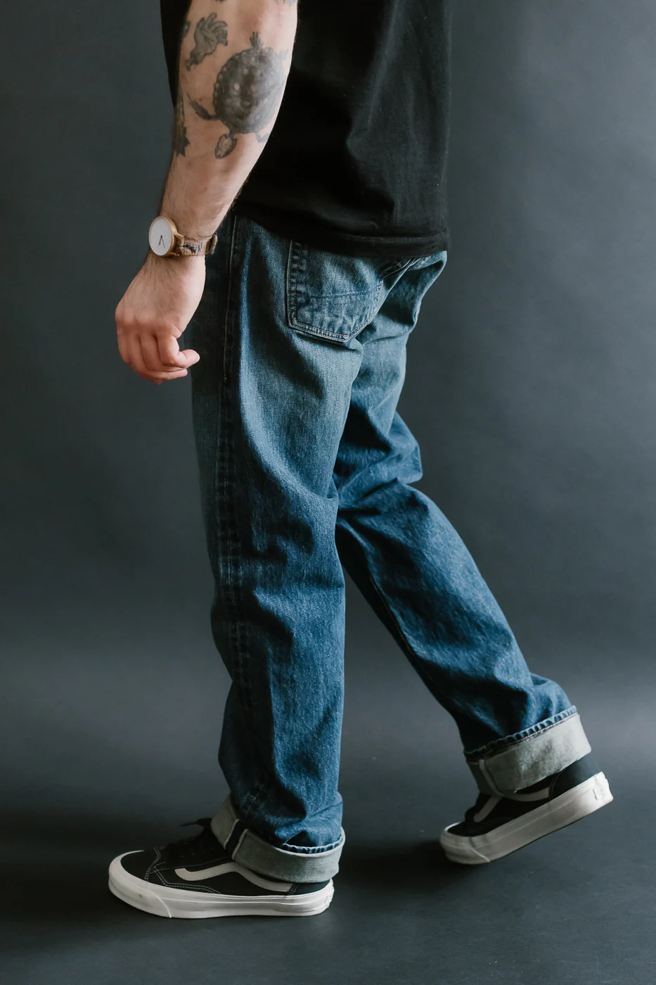 15oz - Vintage Washed Selvedge Stanton Pant - Medium Indigo - Image 14