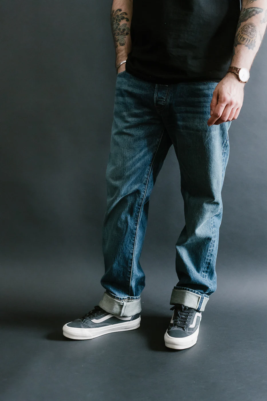 15oz - Vintage Washed Selvedge Stanton Pant - Medium Indigo - Image 15