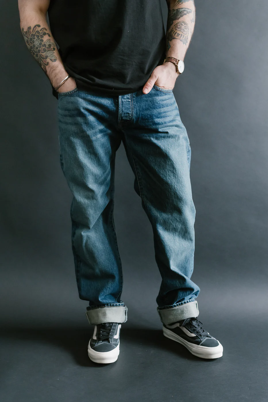 15oz - Vintage Washed Selvedge Stanton Pant - Medium Indigo - Image 16