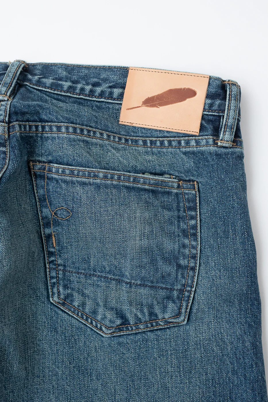 15oz - Vintage Washed Selvedge Stanton Pant - Medium Indigo - Image 2