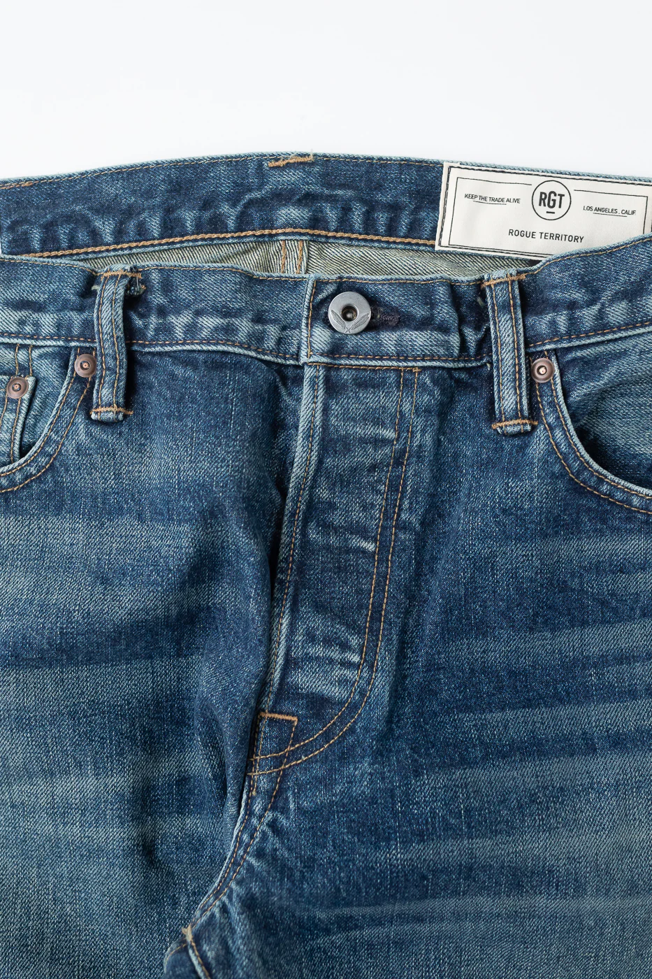 15oz - Vintage Washed Selvedge Stanton Pant - Medium Indigo - Image 3
