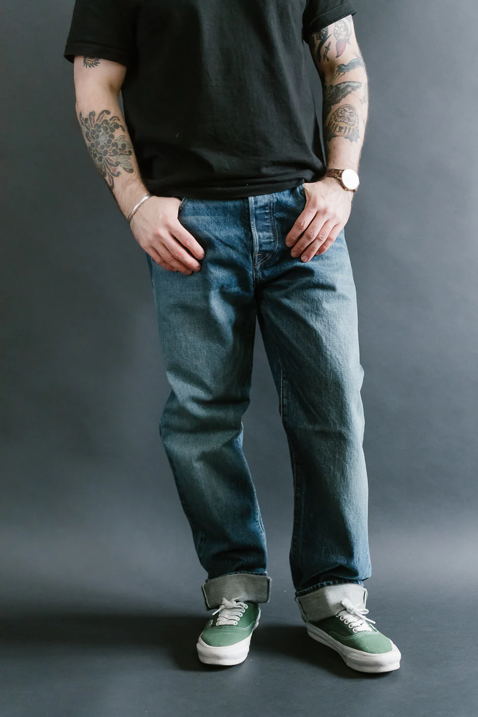 15oz - Vintage Washed Selvedge Strider Pant - Medium Indigo - Image 10