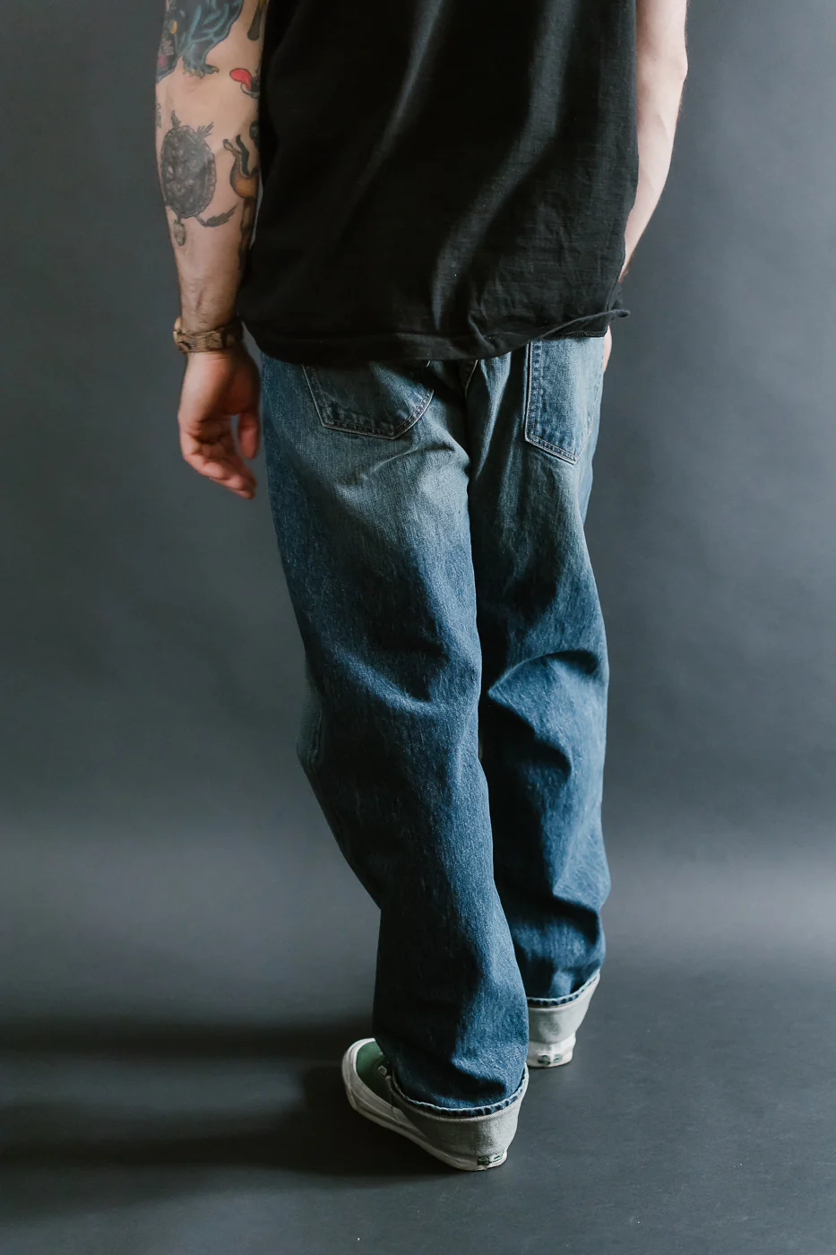 15oz - Vintage Washed Selvedge Strider Pant - Medium Indigo - Image 12