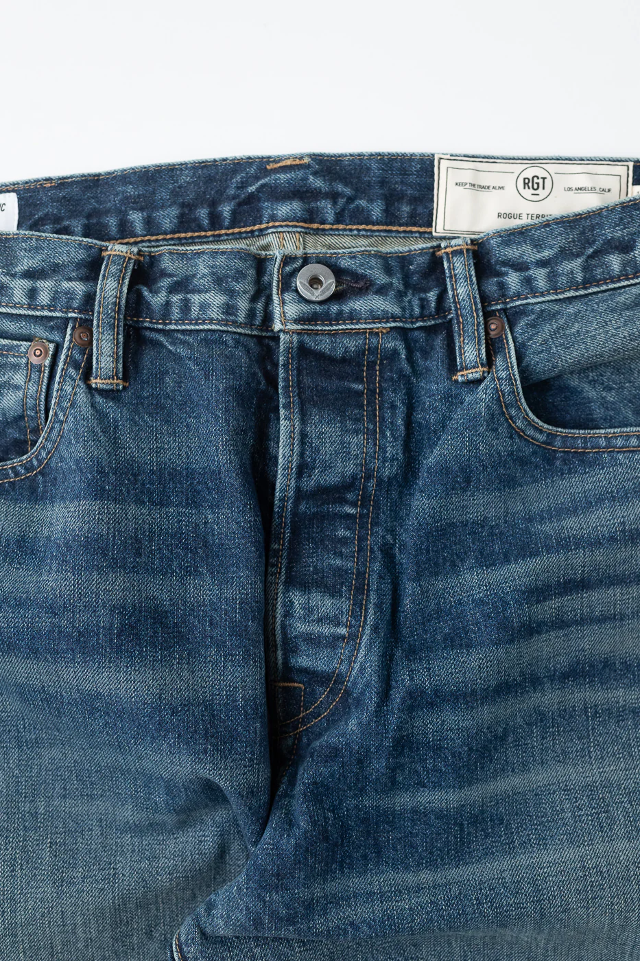 15oz - Vintage Washed Selvedge Strider Pant - Medium Indigo - Image 3