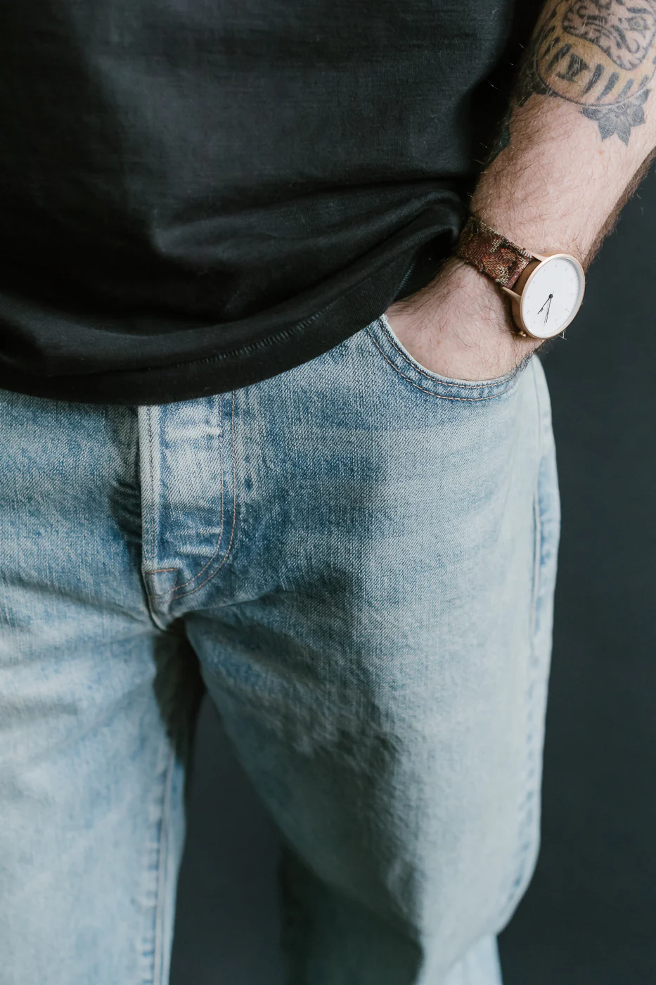 15oz - River Washed Selvedge Strider Pant - Light Indigo - Image 17