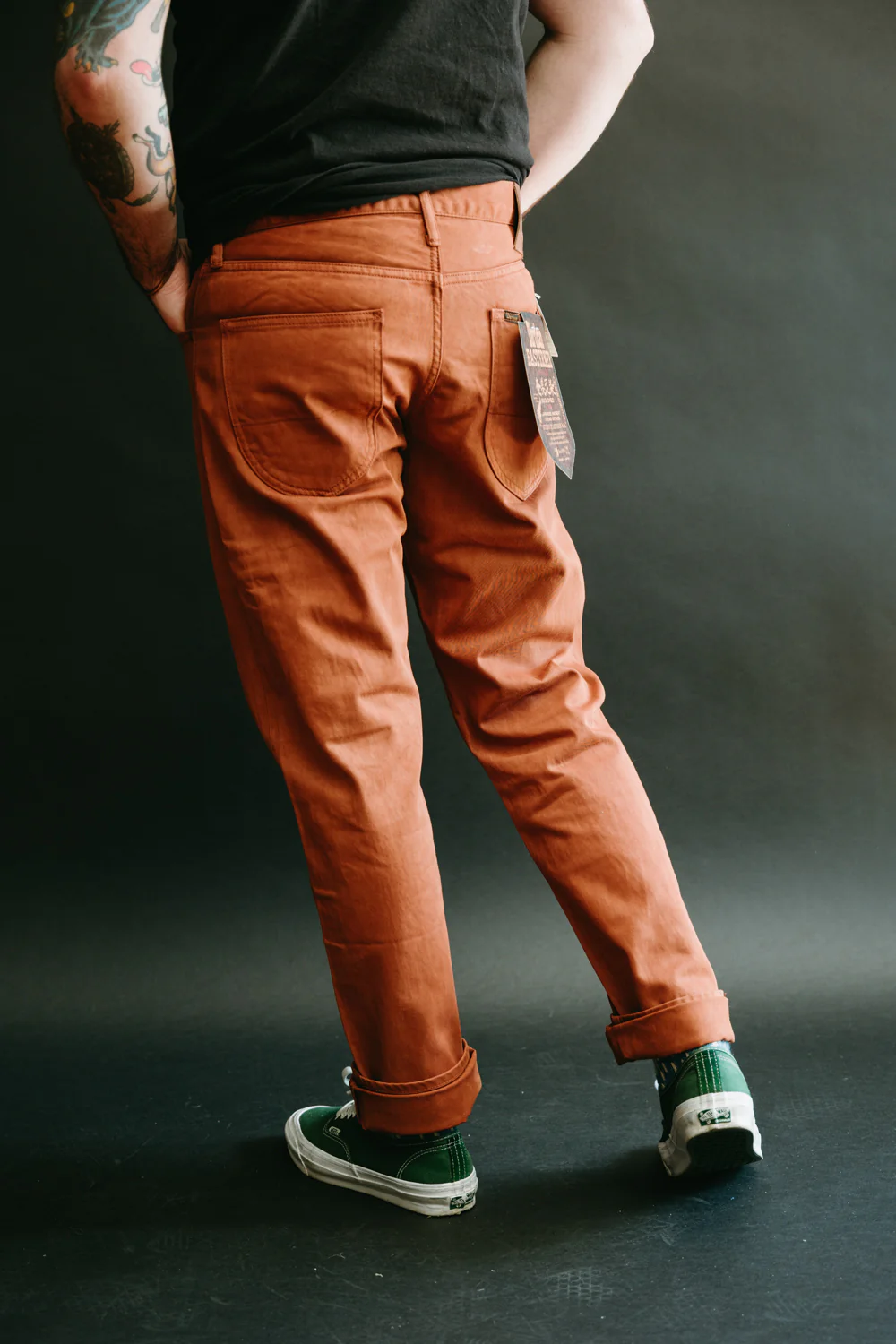 1852S - "Amami Dorozome" Relaxed Tapered Mud Dyed Eastern Jeans - Brown - Image 10