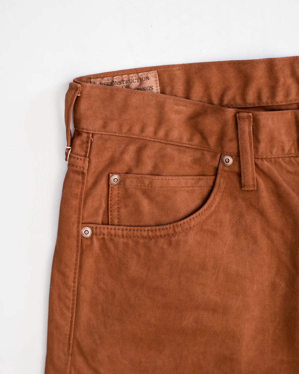 1852S - "Amami Dorozome" Relaxed Tapered Mud Dyed Eastern Jeans - Brown - Image 6