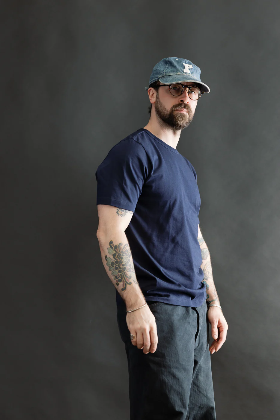 1950s.66 - 4.6oz Loopwheeled T-Shirt Classic Fit - Ink Blue - Image 11