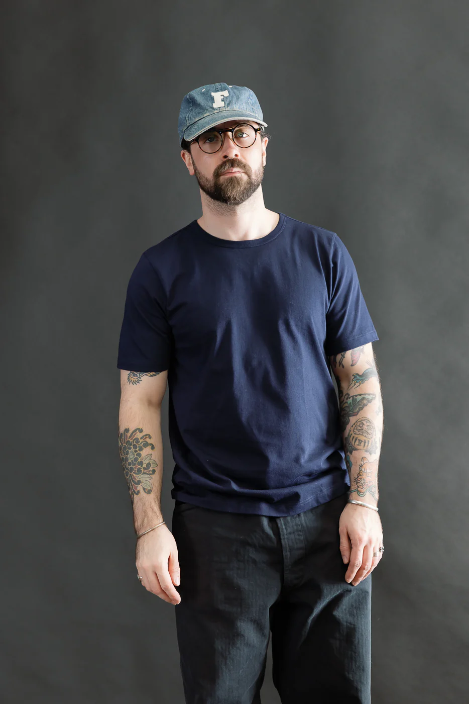 1950s.66 - 4.6oz Loopwheeled T-Shirt Classic Fit - Ink Blue - Image 12