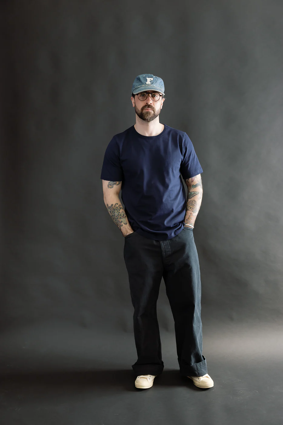 1950s.66 - 4.6oz Loopwheeled T-Shirt Classic Fit - Ink Blue - Image 5