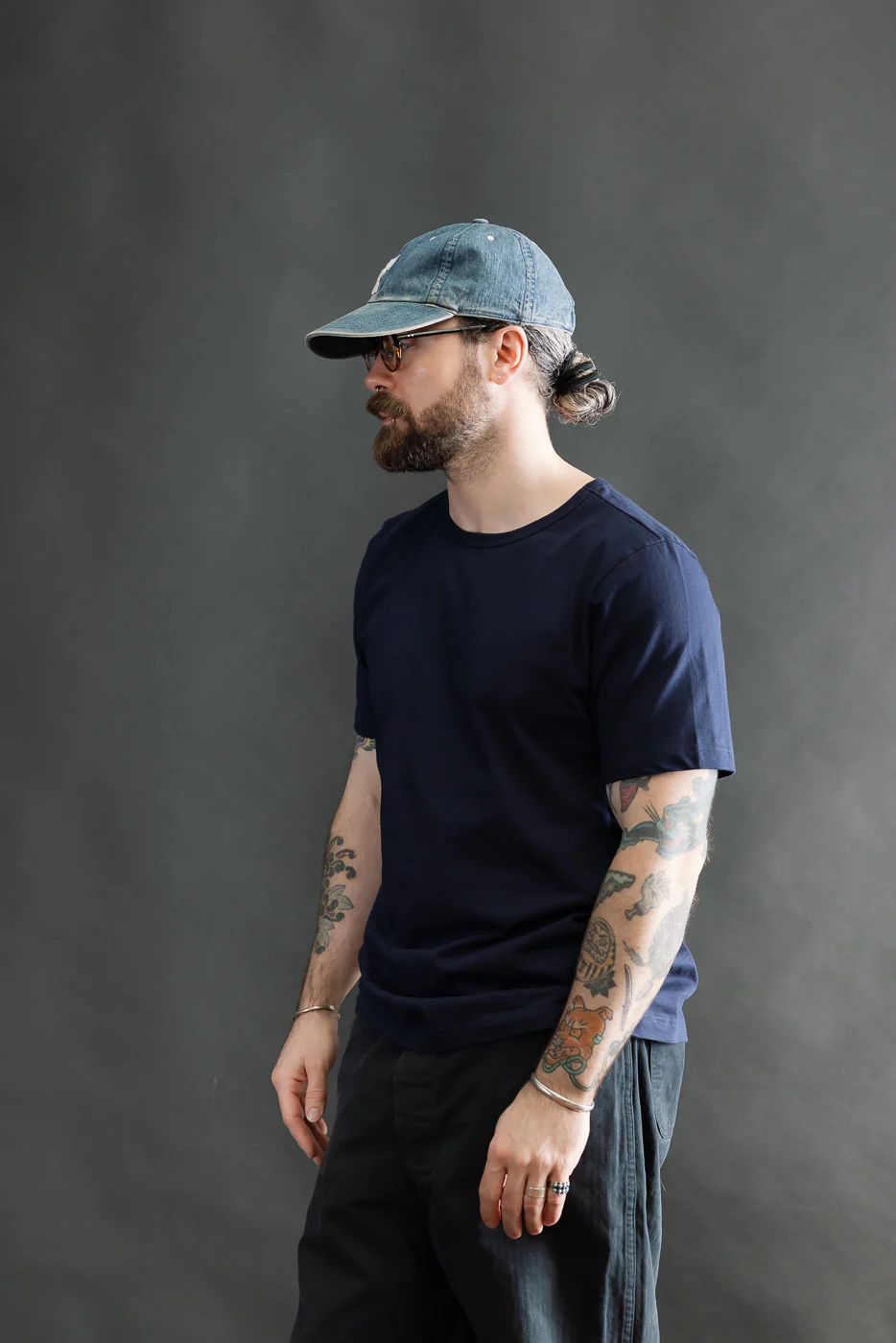 1950s.66 - 4.6oz Loopwheeled T-Shirt Classic Fit - Ink Blue - Image 9