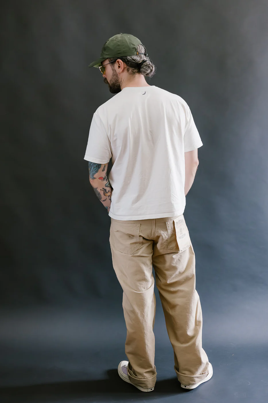 200-8BE - 8oz "Beige Betacham" Selvedge Chambray Pants - Wide Straight - Image 9