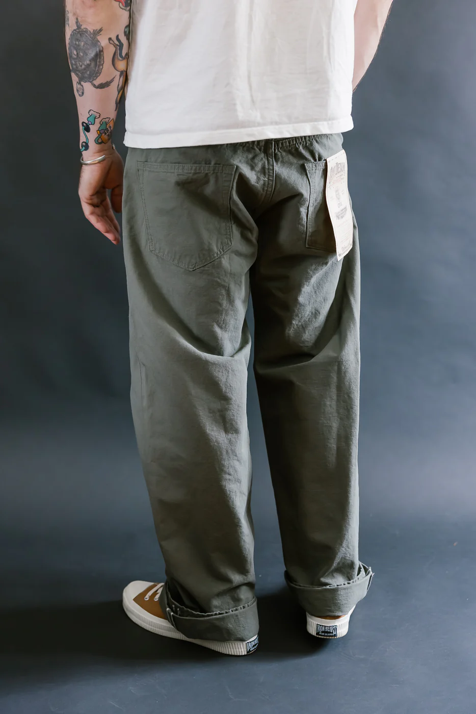 200-8GG - 8oz "Green Betacham" Selvedge Chambray Pants - Wide Straight - Image 13