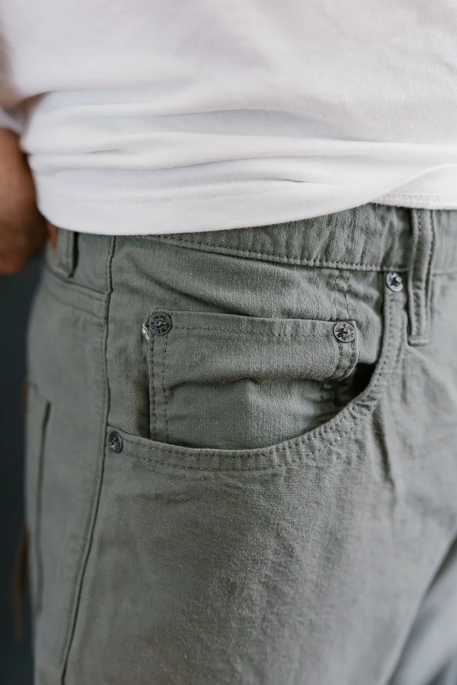 200-8GG - 8oz "Green Betacham" Selvedge Chambray Pants - Wide Straight - Image 18