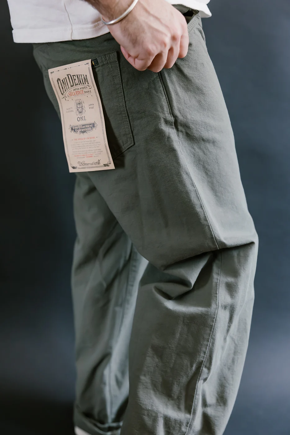 200-8GG - 8oz "Green Betacham" Selvedge Chambray Pants - Wide Straight - Image 20