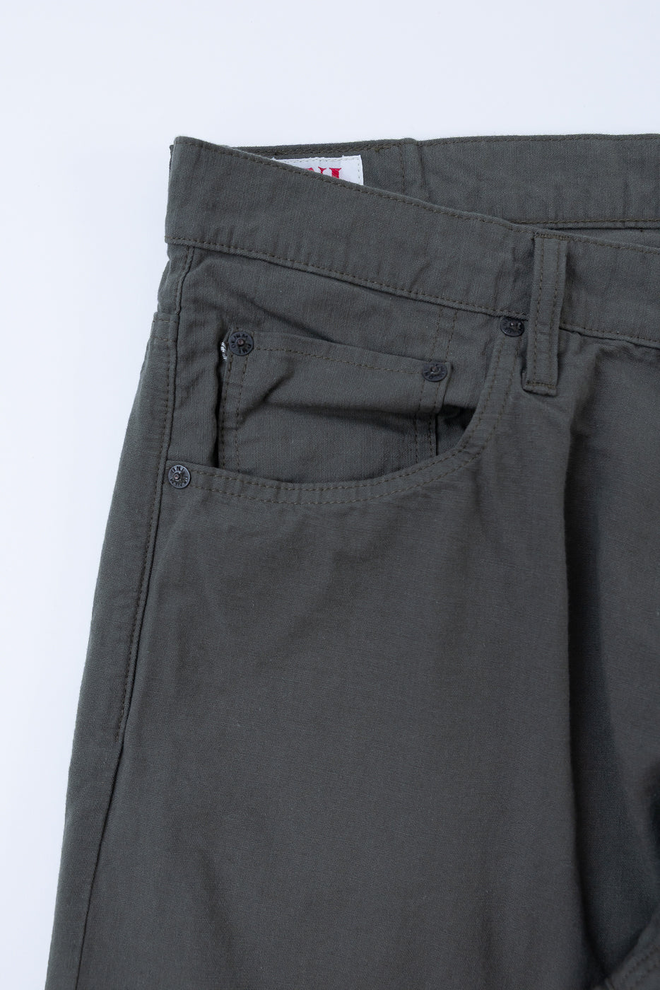200-8GG - 8oz "Green Betacham" Selvedge Chambray Pants - Wide Straight - Image 4