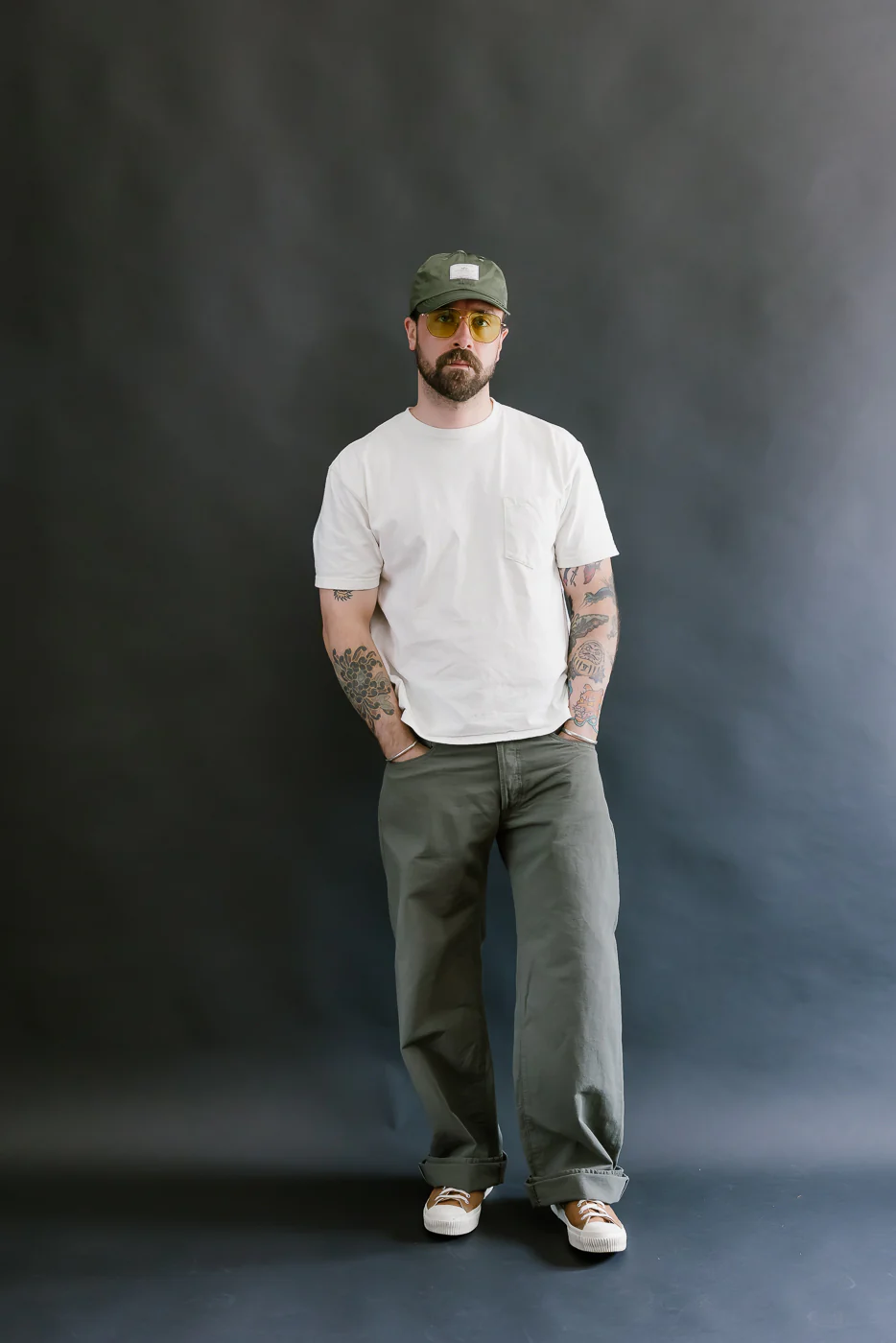 200-8GG - 8oz "Green Betacham" Selvedge Chambray Pants - Wide Straight - Image 7